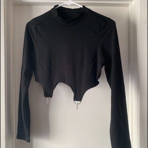 2 cropped black long sleeves
